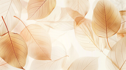 Minimalist fall texture background, Subtle overlapping plants outlines in soft earth tones