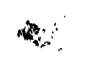 A contour map of Aland Islands. Vector graphic illustration on a transparent background with black country's borders