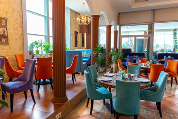 Interior of a fashionable modern azerbaijani restaurant