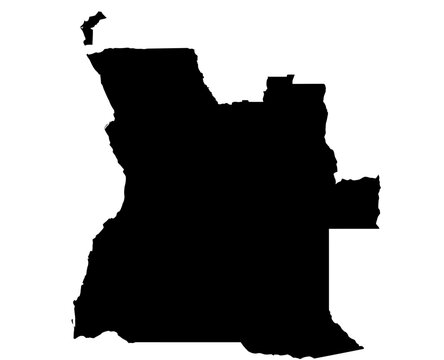 recommend clip art: A contour map of Angola. Vector graphic illustration on a transparent background with black country's borders