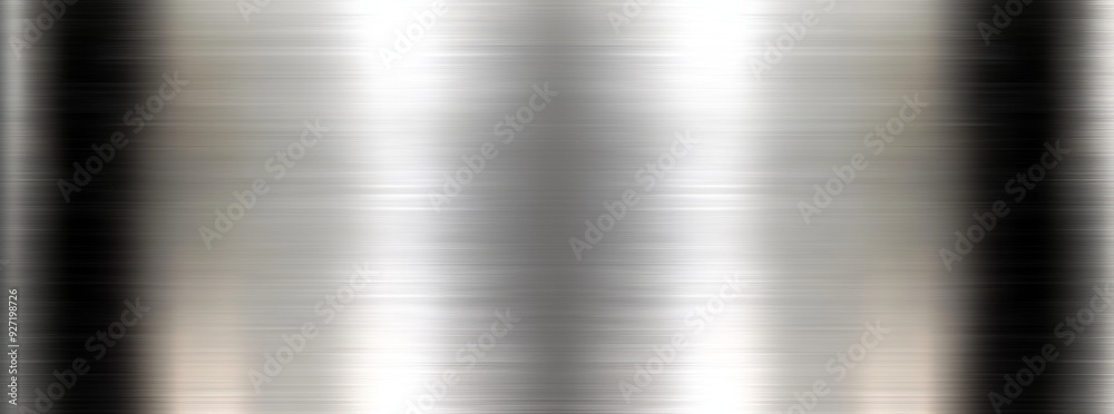 Wall mural shiny stainless steel texture with a reflective metal surface and highlights, high-resolution backgr