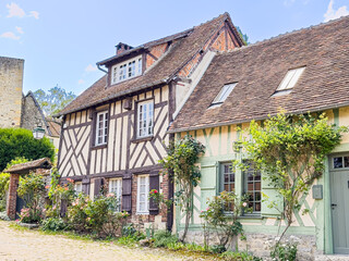 Antique building view in Gerberoy, France. 
