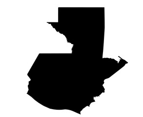 A contour map of Guatemala. Vector graphic illustration on a transparent background with black country's borders