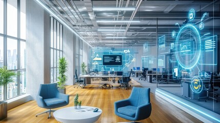 Modern Smart Office with Automated Climate Control and Energy Management System