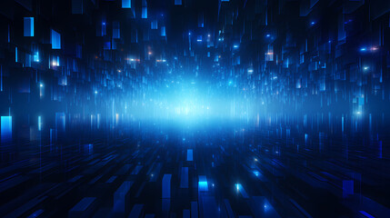 Obraz premium Blue three-dimensional space technology background