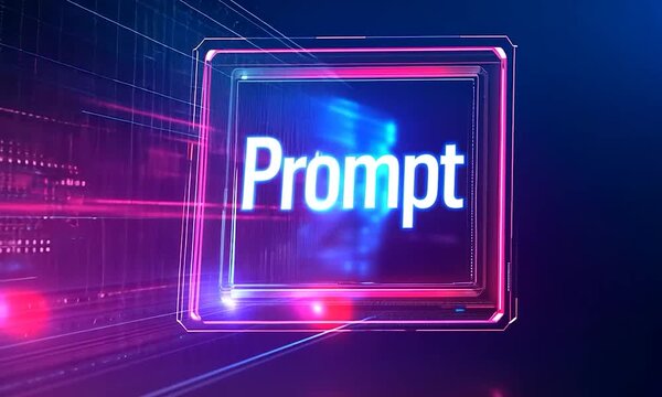 Futuristic AI prompt animation. High-tech background concept. Ready to use command prompt box