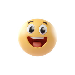 3d happy emoji icon. Realistic 3d high quality isolated render