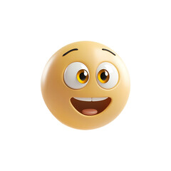 3d happy emoji icon. Realistic 3d high quality isolated render