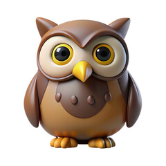 Fototapeta premium 3d owl isolated on white background. Generative AI