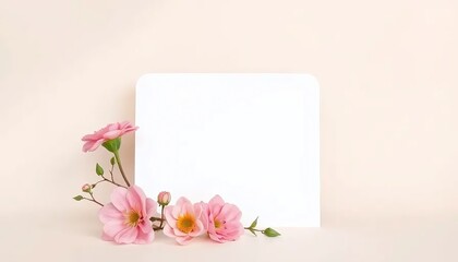 Obraz premium wedding invitation mockup a blank template suitable for design or product placement featuring a blank card against a neutral backdrop