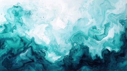 Obraz premium Abstract watercolor paint background by teal color blue and green with liquid fluid texture for background, banner