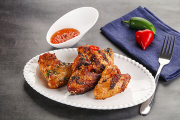 Buffalo grilled chicken wings barbecue