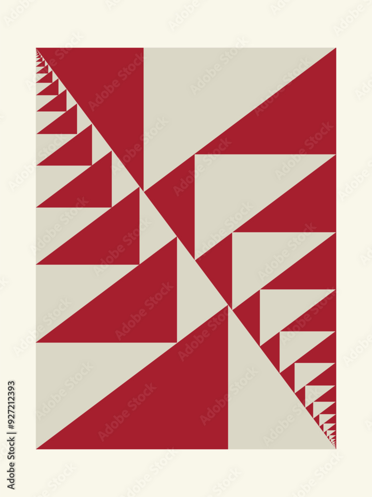 Fototapete Abstract geometric artwork design with simple shapes and figures. Vertical pattern graphics with geometrical elements. Perfect for web banner, business presentation, branding package, fabric print.