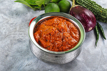 Indian cuisine - butter chicken with sauce