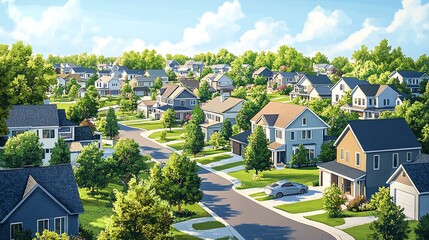 Detailed schematic of an ecofriendly residential neighborhood, showcasing energyefficient homes and communal green spaces Layout Engineering, Sustainable neighborhood layout