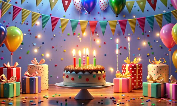 birthday cake with candles happy birthday 