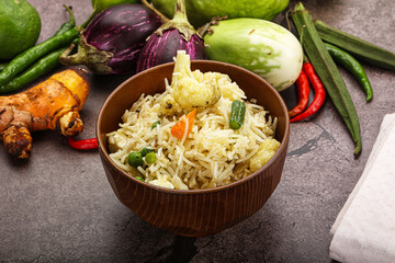 Indian vegetarian pilao basmati rice