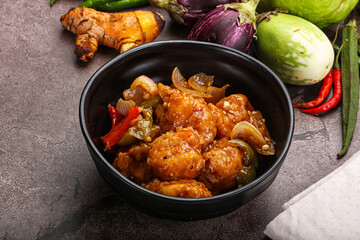 Chinese cuisine - prawn with chili sauce