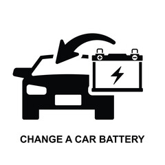 Change a car battery icon isolated on background vector illustration.