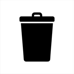 Trashcan silhouette vector illustration design on white background.