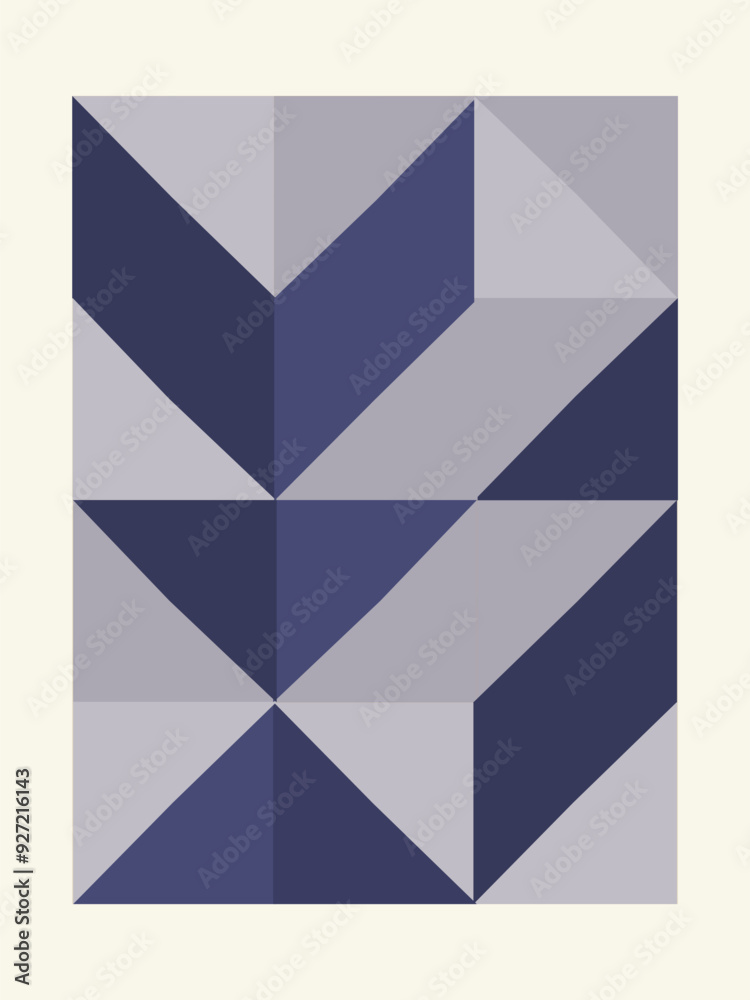 Fototapete Abstract geometric artwork design with simple shapes and figures. Vertical pattern graphics with geometrical elements. Perfect for web banner, business presentation, branding package, fabric print.