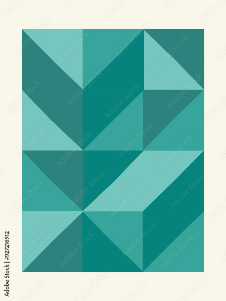 Fototapete Abstract geometric artwork design with simple shapes and figures. Vertical pattern graphics with geometrical elements. Perfect for web banner, business presentation, branding package, fabric print.