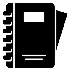 Notebook icon with pen for writing