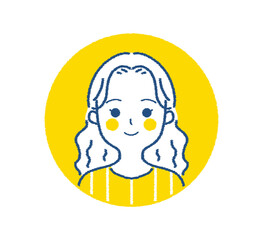 若い女性の顔アイコン 人物のイラスト素材