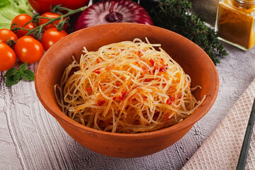 Asian spicy glass noodle salad