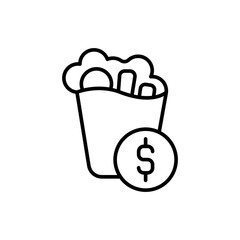 Kebab price outline icons, minimalist vector illustration ,simple transparent graphic element .Isolated on white background