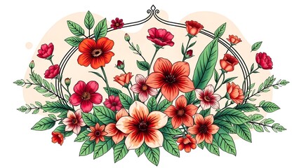 Floral Illustration, Botanical Design, Flower Frame Nature, Inspired Art