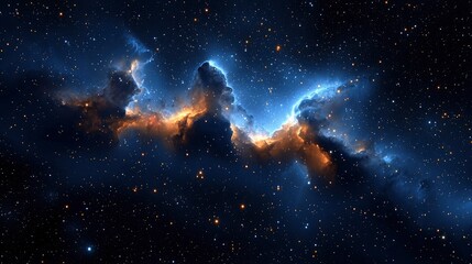 Cosmic Nebula in a Starry Night Sky