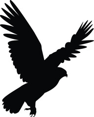Vector graphic of eagle icon. Eagle logo. Black and White Silhouettes. for car stickers, motorbikes, and t-shirts.
