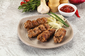 Beef kebab minced meat with onion