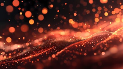 Obraz premium Orange Sparkling Lights, 3d background illustration, Generative AI illustration, Generative AI illustration