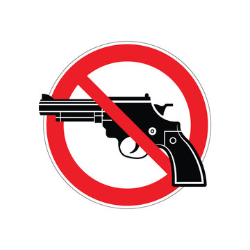 recommend clip art: No guns sign, black gun outline in red crossed circle