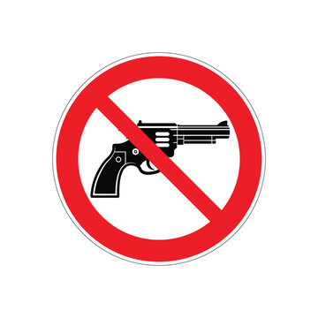 recommend clip art: No guns sign, black gun outline in red crossed circle