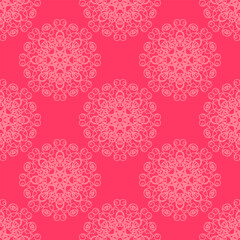 Pink Flower Geometric Pattern Abstract Texture Background. Seamless. Tile. Wallpaper. Illustration. Vintage