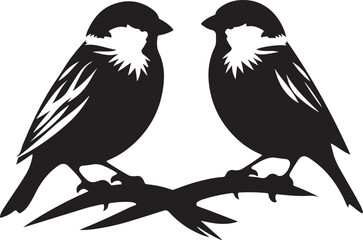 Beautiful bird couple sparrow vector design.