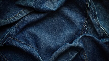 Blue denim fabric with a textured surface. Perfect for use in backgrounds, textures, or product mockups.