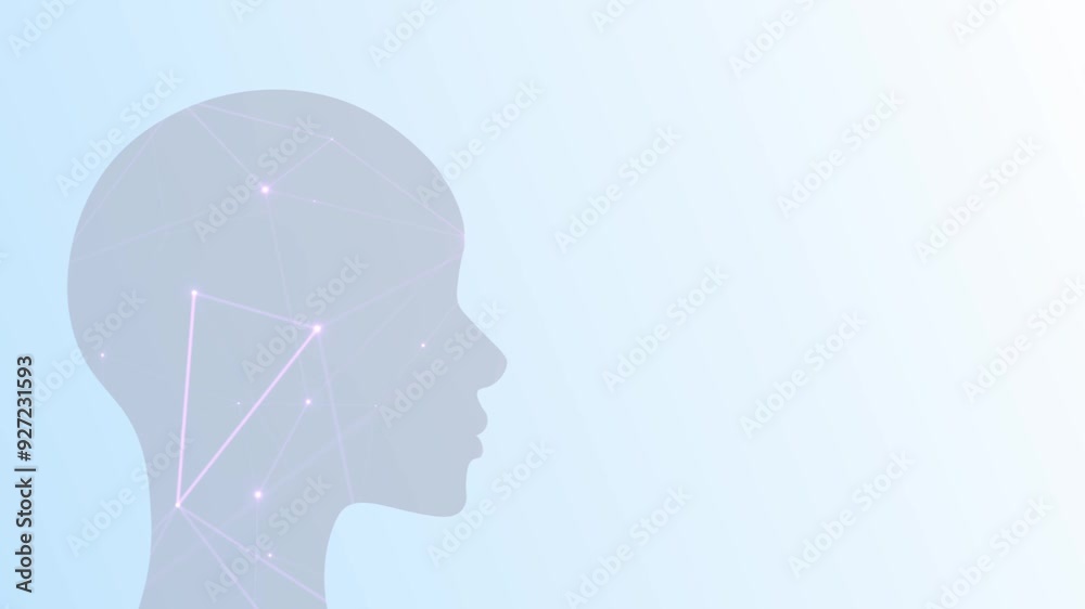 Poster Human consciousness or AI abstract futuristic processing