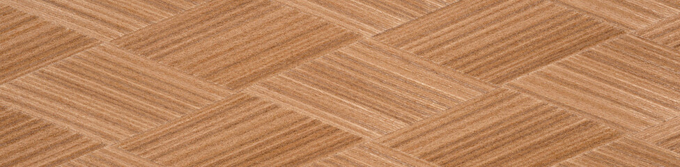 Elegant crisscrossing wooden veneer with a smooth finish and natural tones