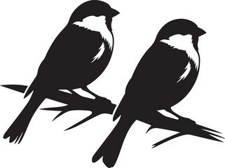 Beautiful bird couple sparrow vector design.