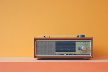 Fototapeta premium 3d render of radio in minimal style.
