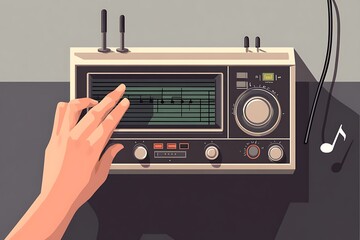 Radio retro style, illustration