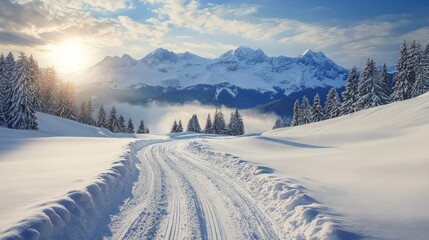 Snowy Mountain Path