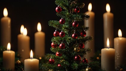 christmas tree with candles 