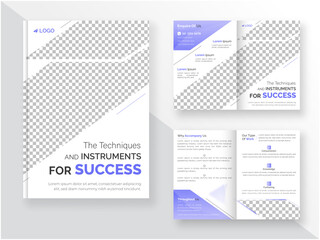 Business bifold brochure design template with minimal looks.