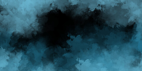 abstract cloud and vapor texture background. Black and blue smoke aquarelle smudge illustration smooth grungy smokey light pastel colors ink glow. Teal color powder explosion .	
