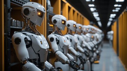 Fototapeta premium Synchronized Robots: Collaboration in Industrial Automation